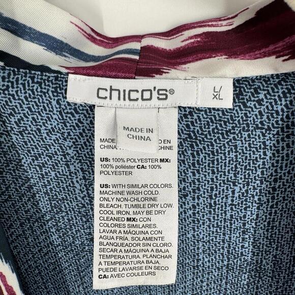 Chicos kimono L/XL geometric cardigan flowy artsy office workwear business shirt - Picture 5 of 5